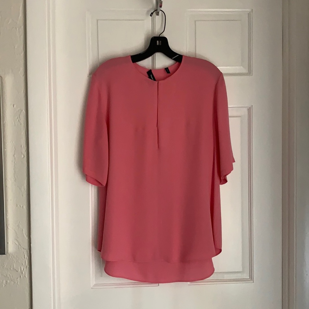 Theory short sleeve silk top
